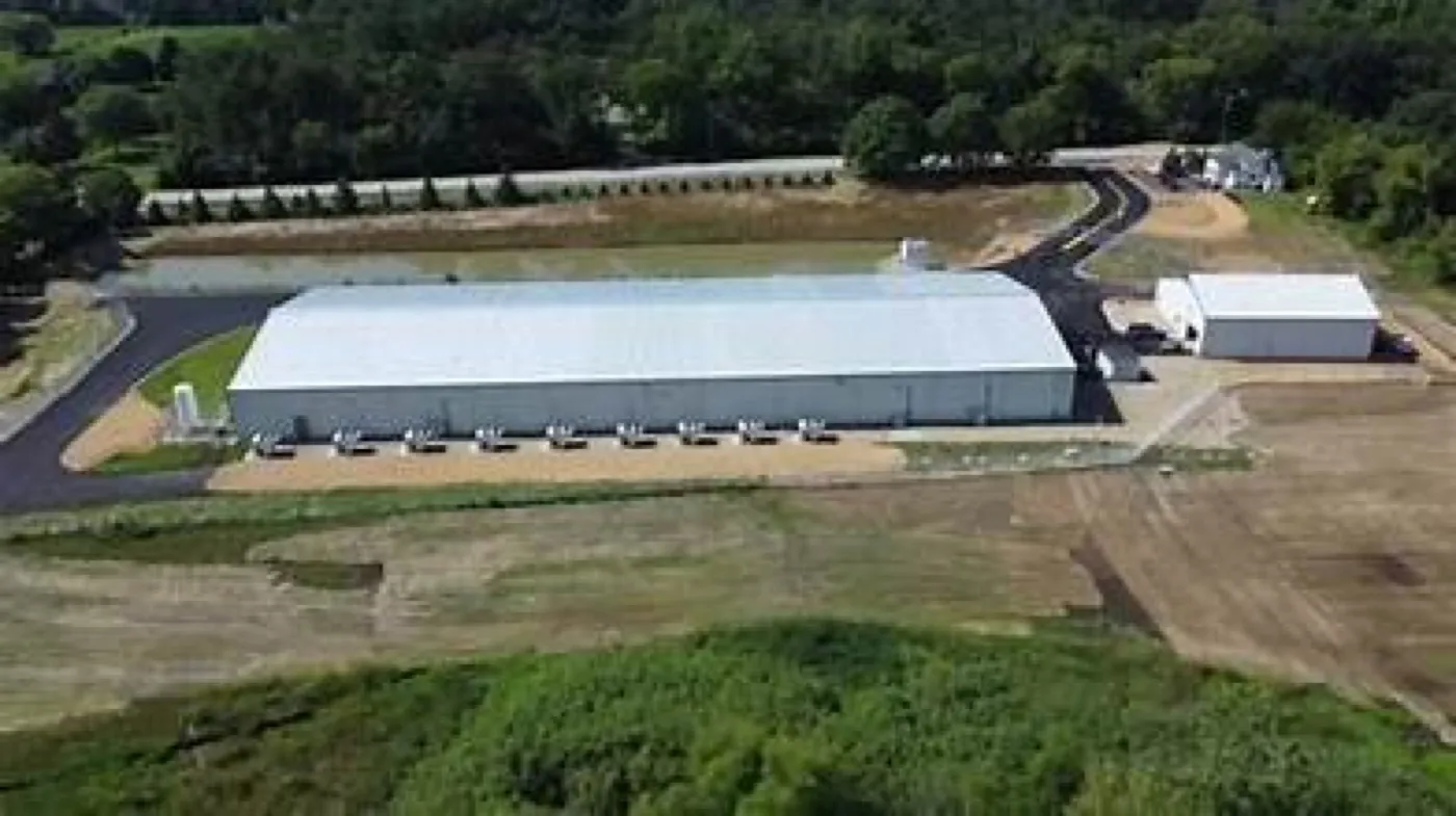 Oregonix Farms indoor agricultural facility, aerial view